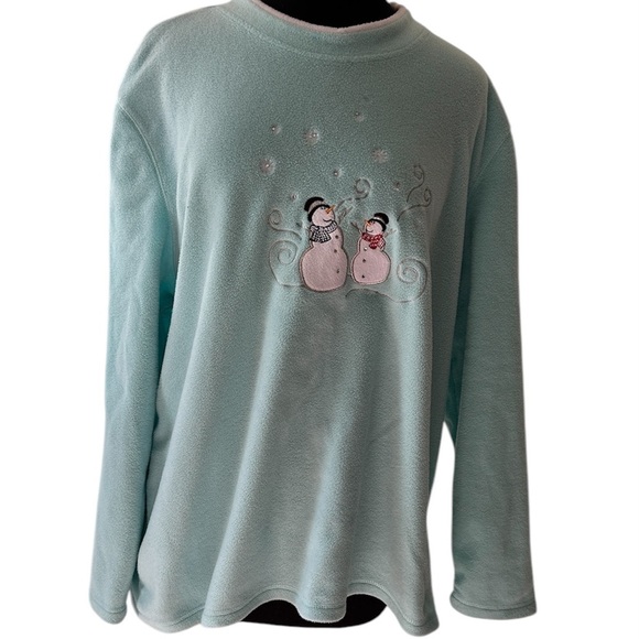 Bonnie Evan’s Light Blue Snowman Sweater Size 3x - Picture 1 of 7